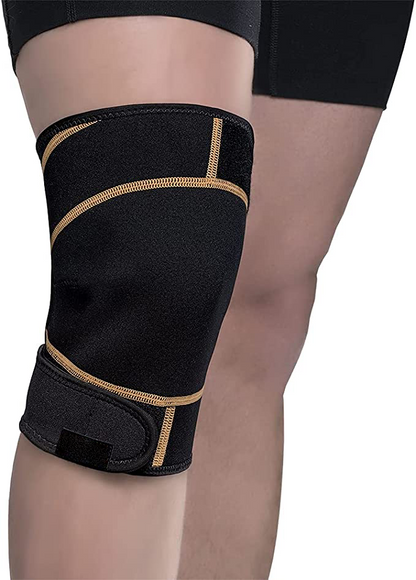 Adult Rapid Relief Knee Wrap with Hold/Cold Therapy Abdominal Support, Black, Adjustable